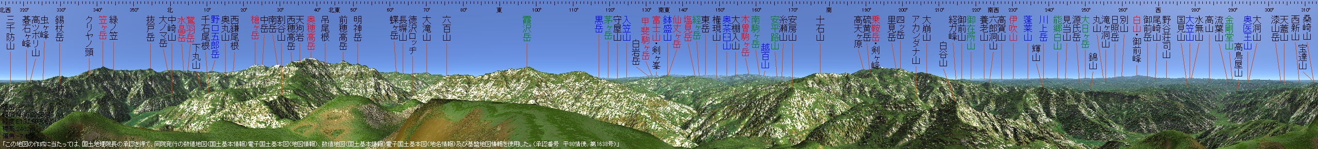 焼岳展望図