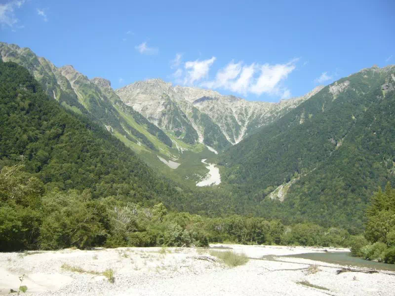 河童橋近くからの奥穂高岳 河童橋近くからの奥穂高岳