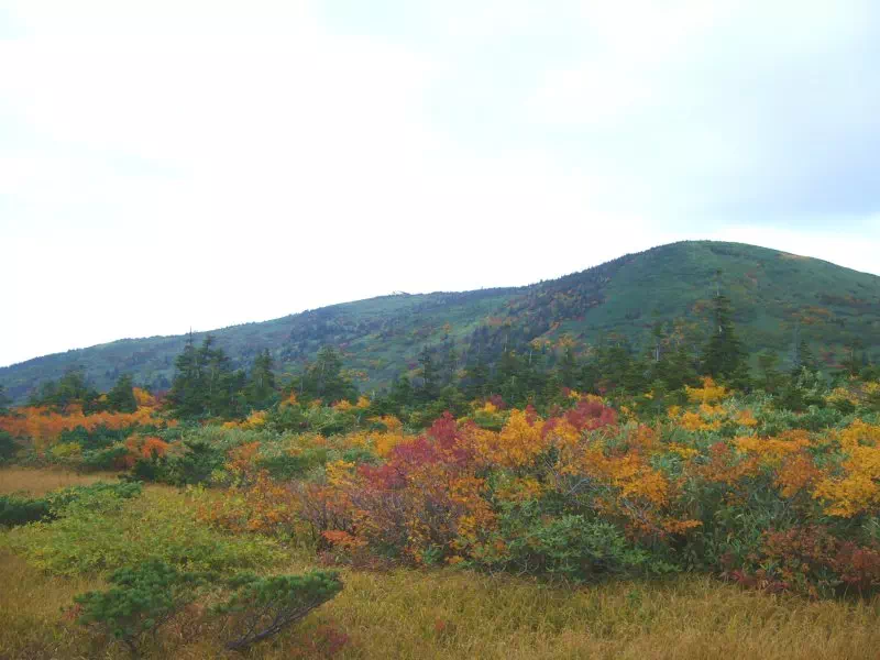 ロープウェイの終点と田茂萢岳