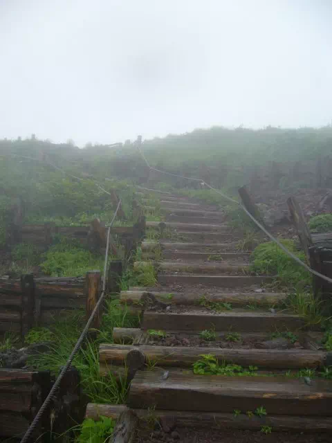 トンネル状の道 階段