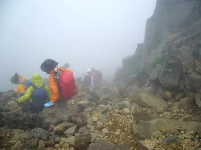 岩場下り 岩場下り