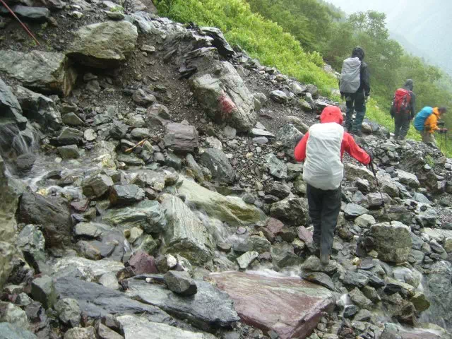 左俣渡渉 左俣渡渉