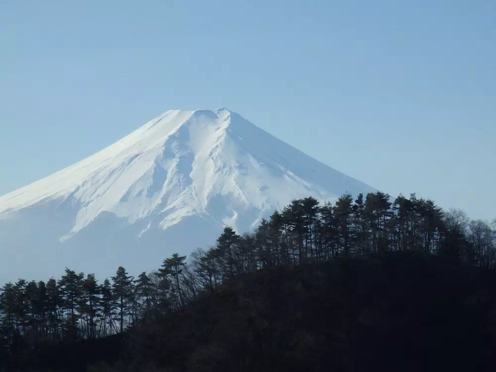 男坂合流点から富士山を見る