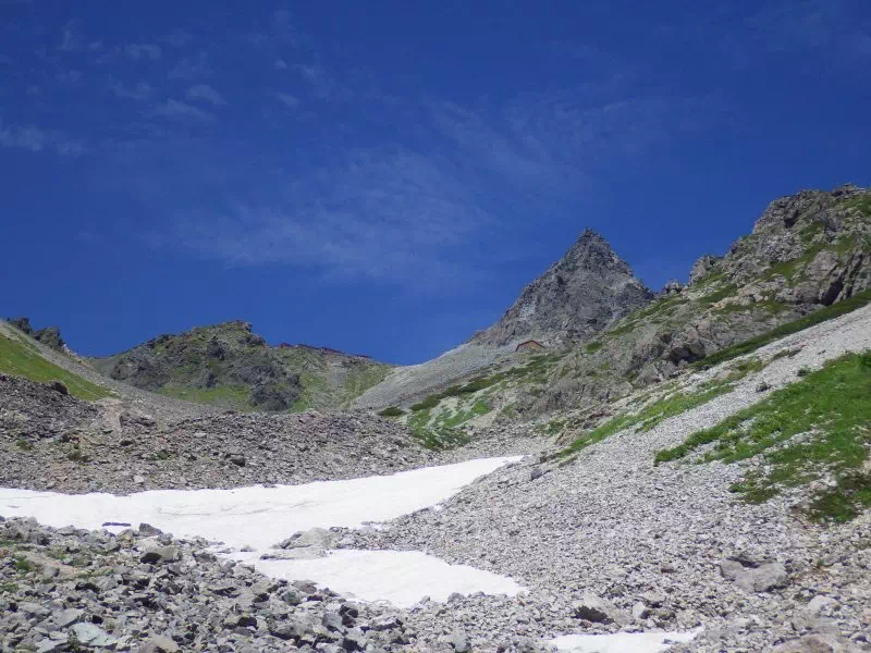 槍ヶ岳が見える