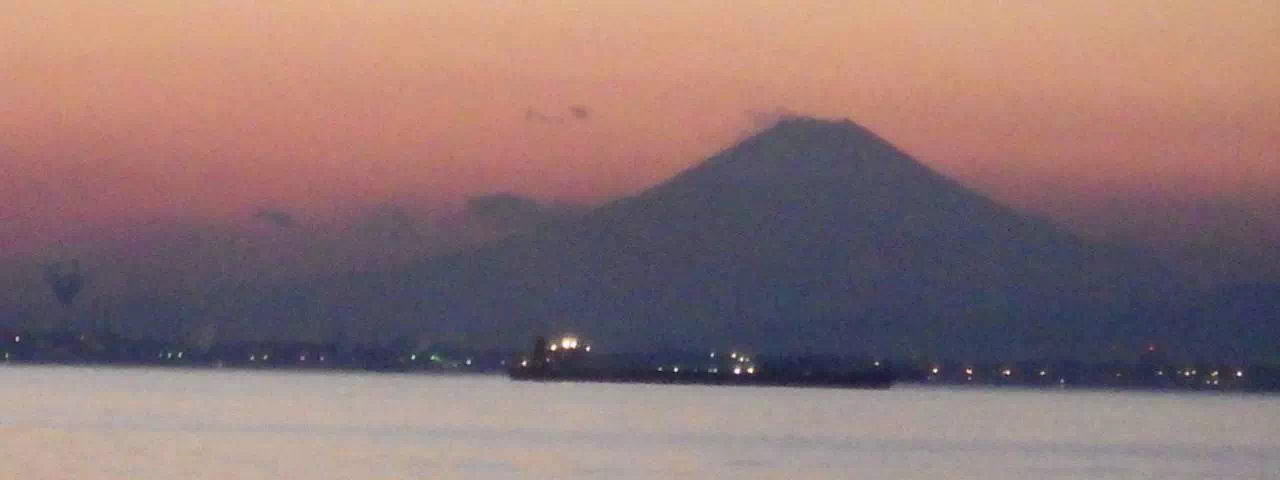 夕焼けの富士山