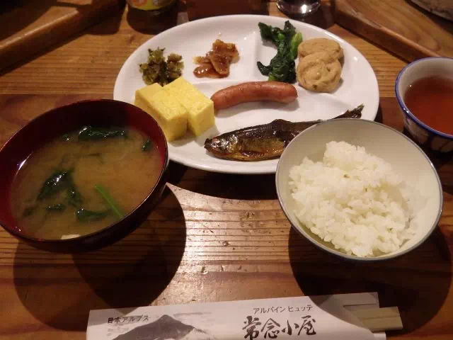 常念小屋朝食 常念小屋朝食