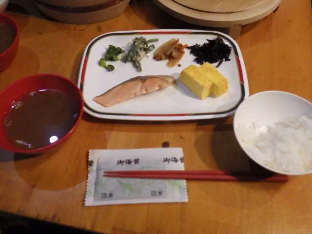 蝶ガ岳ヒュッテ朝食 蝶ガ岳ヒュッテ朝食