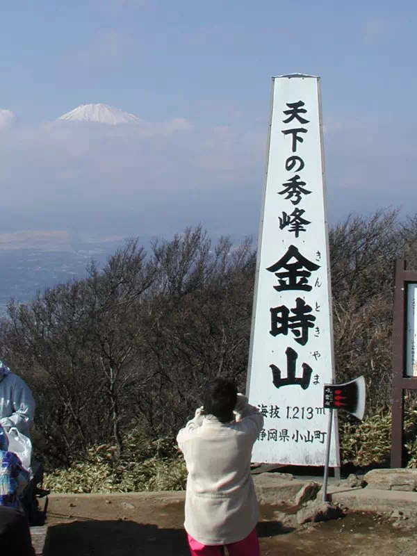 金時山頂と富士山