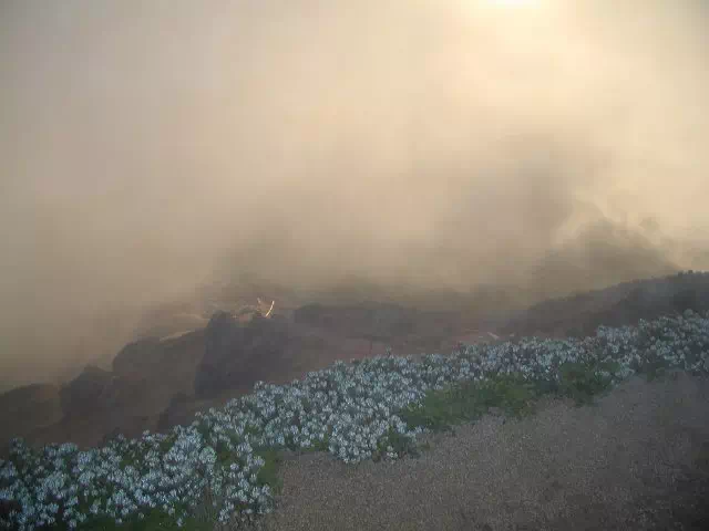 空木山頂のガス