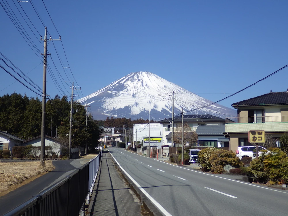 県道155号から富士山